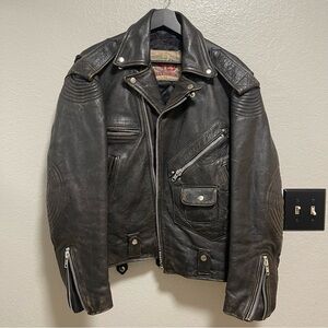 Vintage Chevignon Men’s Leather Biker Jacket Size Small